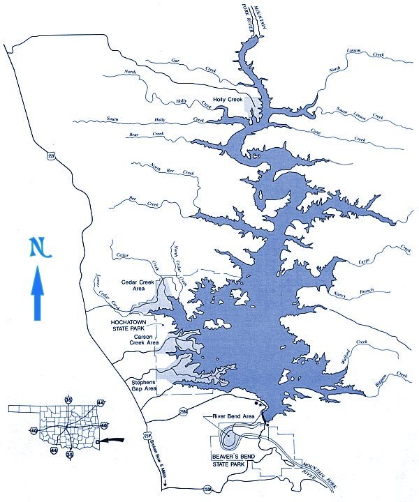 Map of the Broken Bow and Beavers Bend area